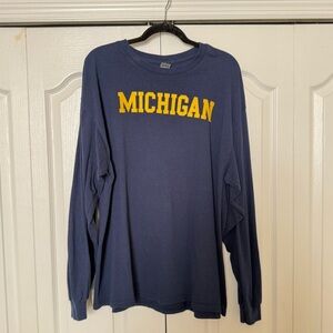 Gildan Michigan Blue Long Sleeve Shirt